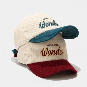 Персонализиран дизайн на едро лого на бродерия Corduroy Dad Hat Vintage 6 панел Бейзболна шапка Мода ежедневни бейзболни шапки