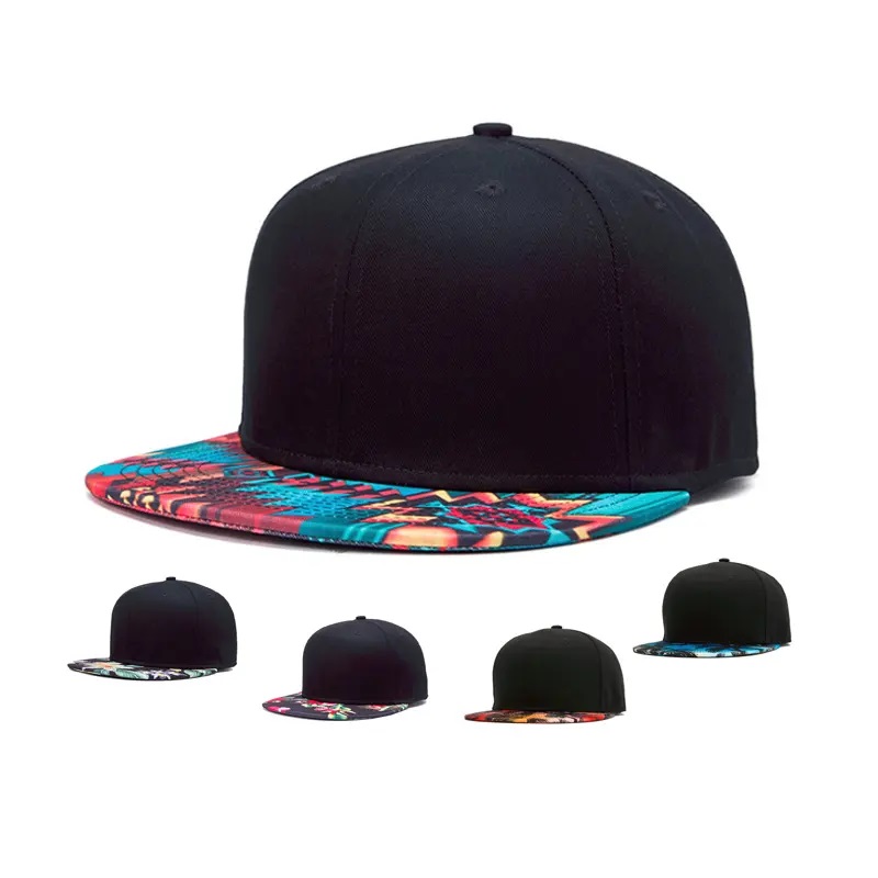 3D Печат Snap Back Flat Brim Hat Street Dance Hip Printing Flat Bill Hawaiian Hats Design Your Smapback Cap/hat