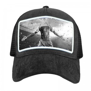 На едро висококачествена мрежа персонализиран кадифе за камион Капачка 5 панела Персонализиран апликация Емонация Черна кадифена шапка на камион